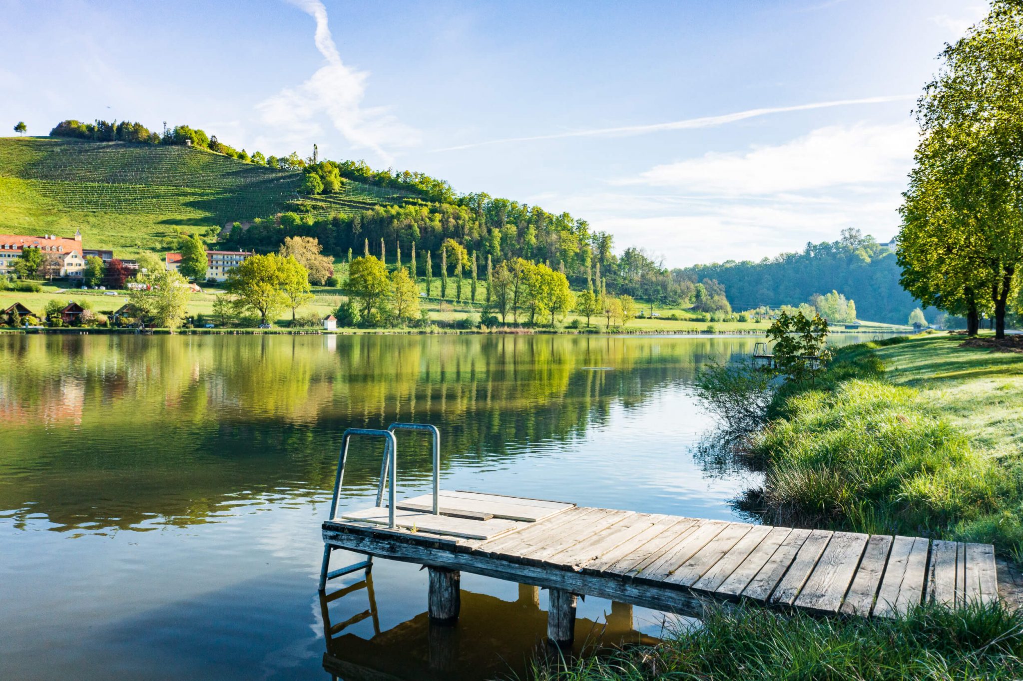 Sulmsee im Sommer, Leibnitz, Südsteiermark.